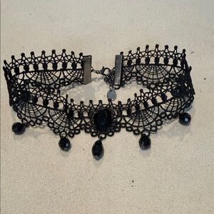 Claire's Gothic Black Lace Choker Necklace